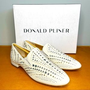 Donald Pliner Casual Canvas Slip On Flats w/Rhinestones